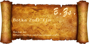 Botka Zsófia névjegykártya